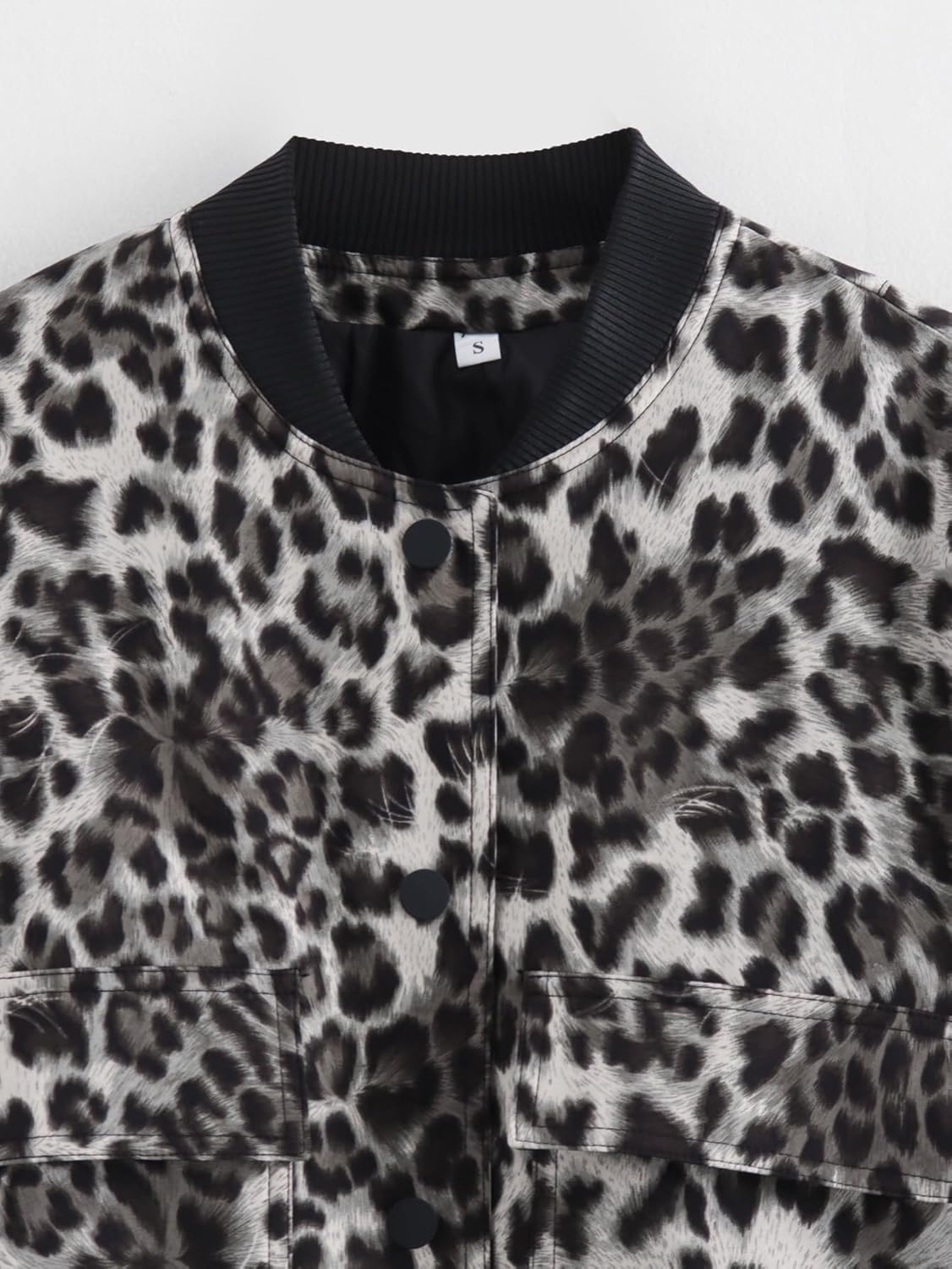 Modegal Women's Spring Varsity Bomber Jackets Long Sleeve Cropped Button Down Casual Coat with Pockets Outwear - Image 3