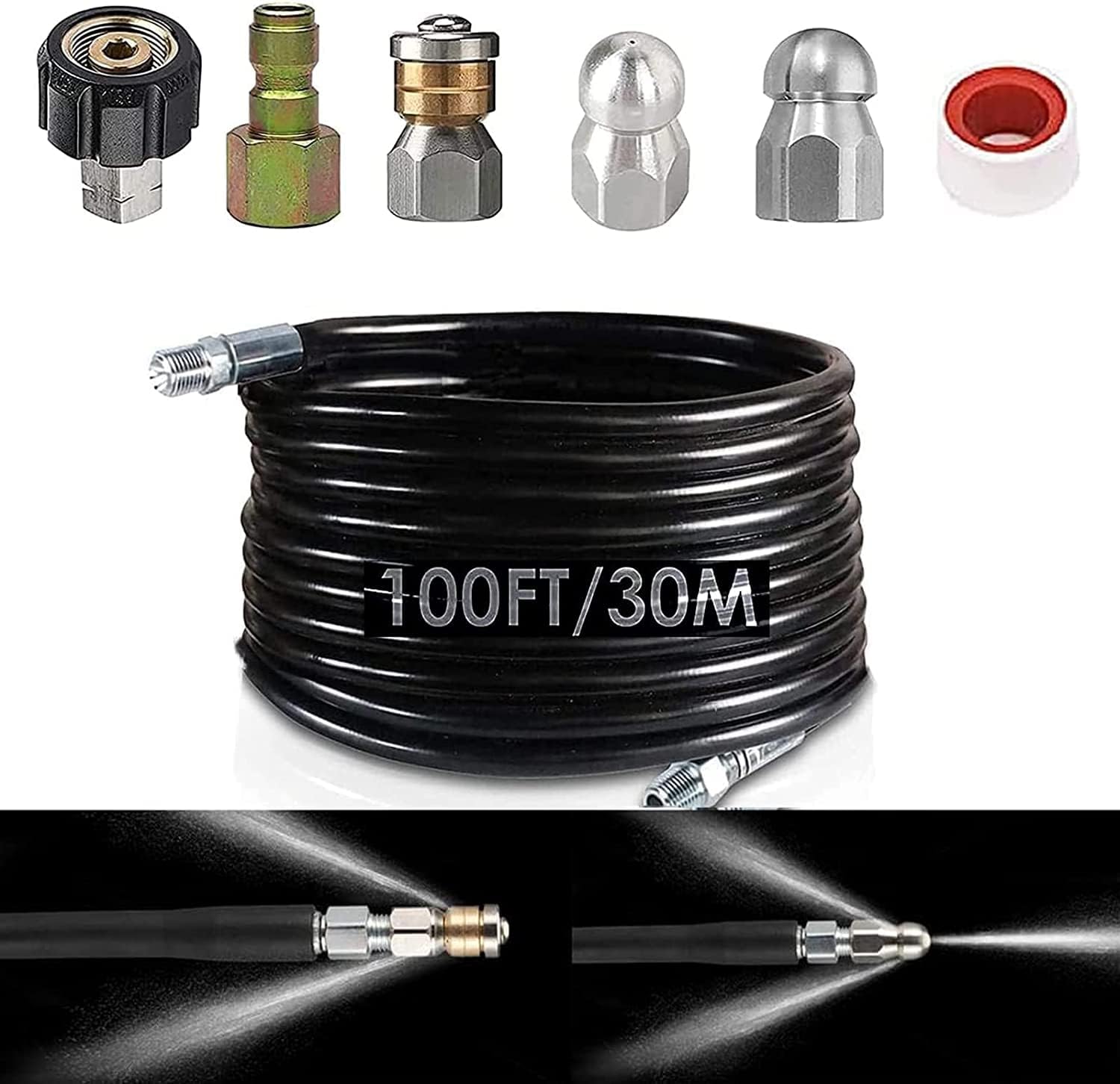 30M Pressure Washer Drain Pipe 100 FT Pressure Washer Hose High