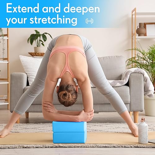 Miniatura 6 de Paquete de 4 bloques de yoga antideslizantes para pilates, bloques de espuma de ladrillo para pilates, danza, gimnasia, entrenamiento, fitness,