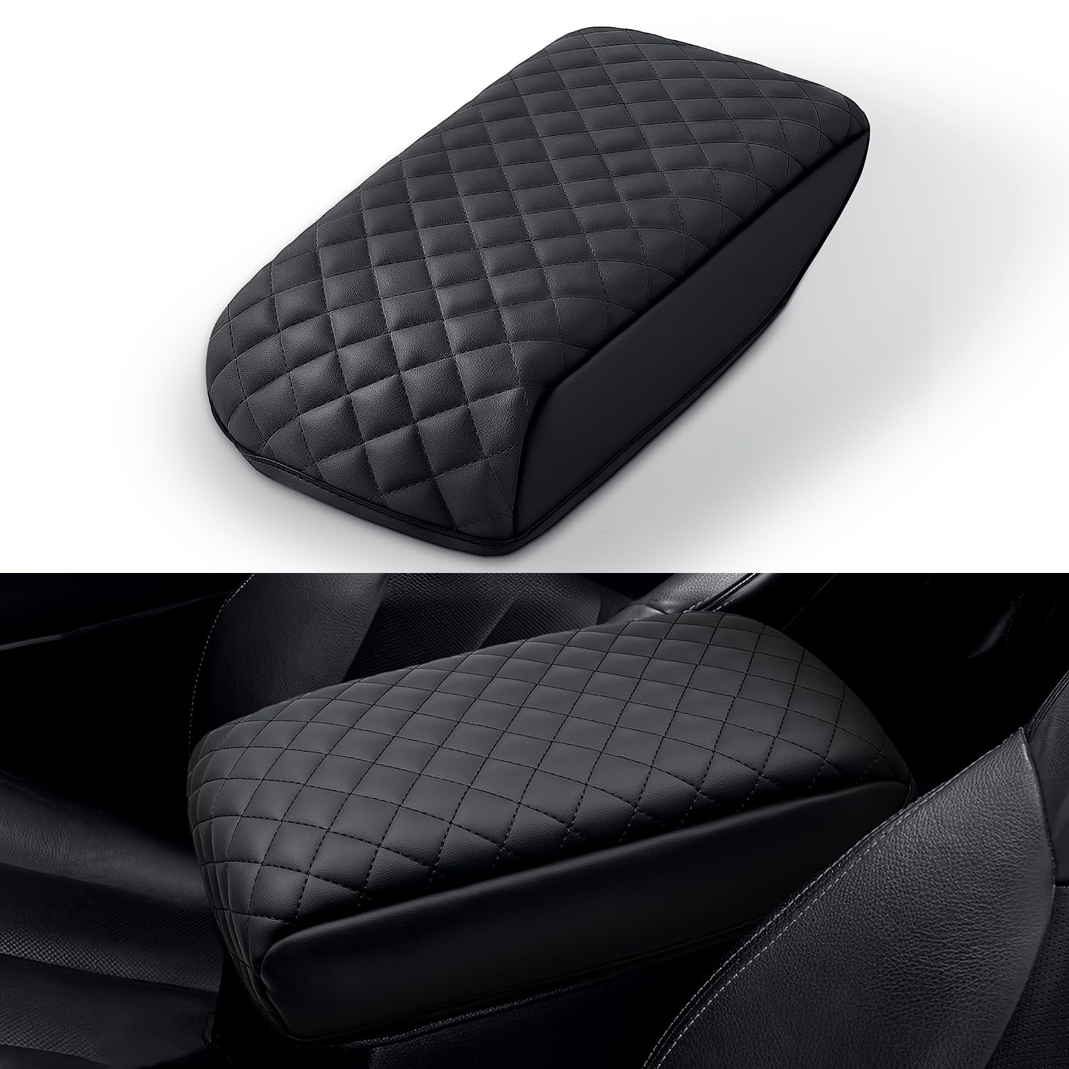 Asgohme Center Console Armrest Cover Compatible with Toyota 4Runner 2010-2024 Accessories, Premium Leather Arm Rest Cover Pad, Car Middle Console
