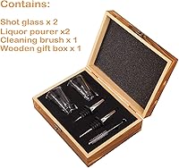 Vista 7 de Shot Glasses with Liquor Pourers Gift Set, 2 Heavy Base Ounce Glasses with Bottle Pourers, Christmas/Birthday Gift, Present for
