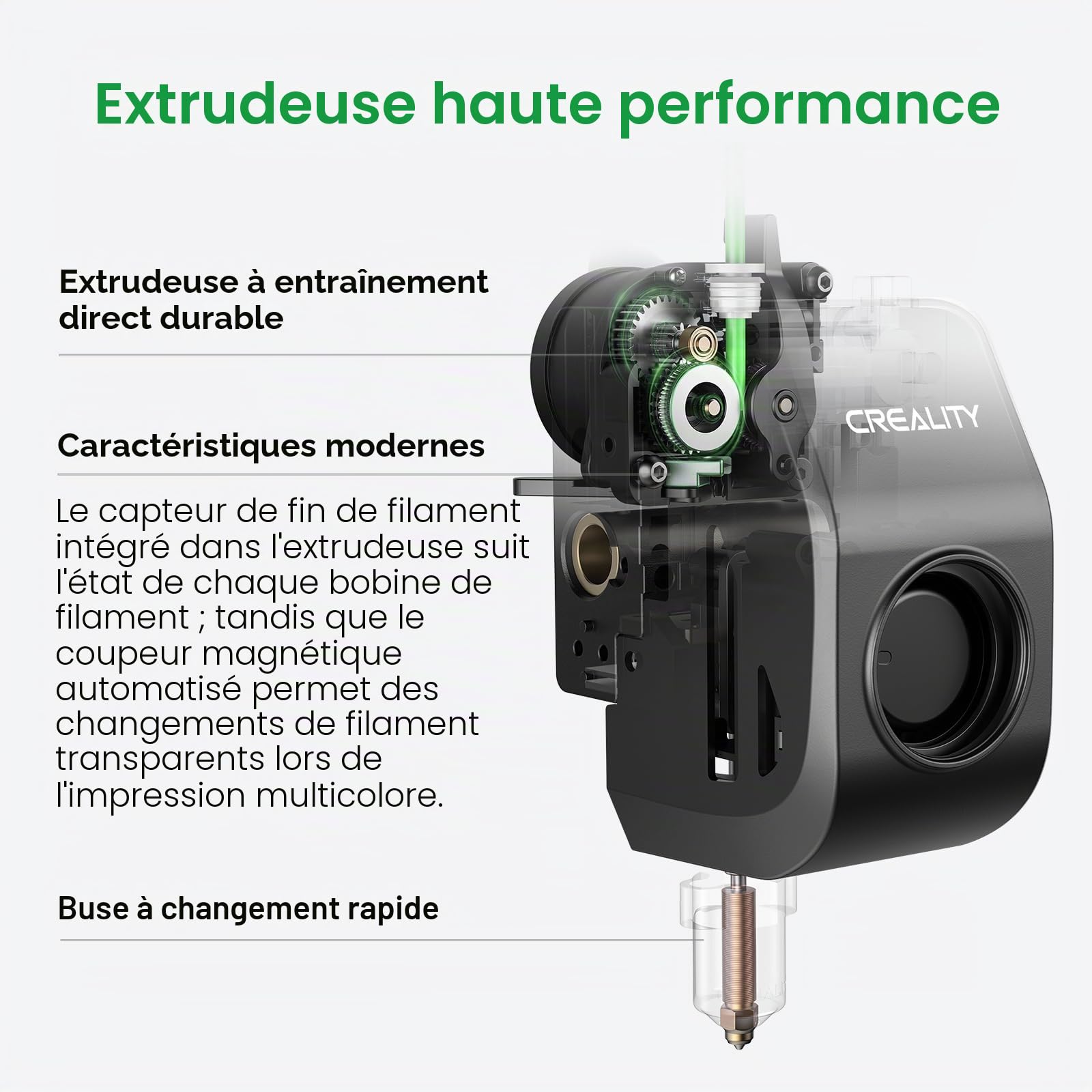 Creality K2 SE Imprimante 3D, Prend en Charge l'impression Multicolore (CFS nécessaire), Haute Vitesse de 500 mm/s, nivellement Automatique, contrôle des Vibrations, imprimante de Bureau compacte