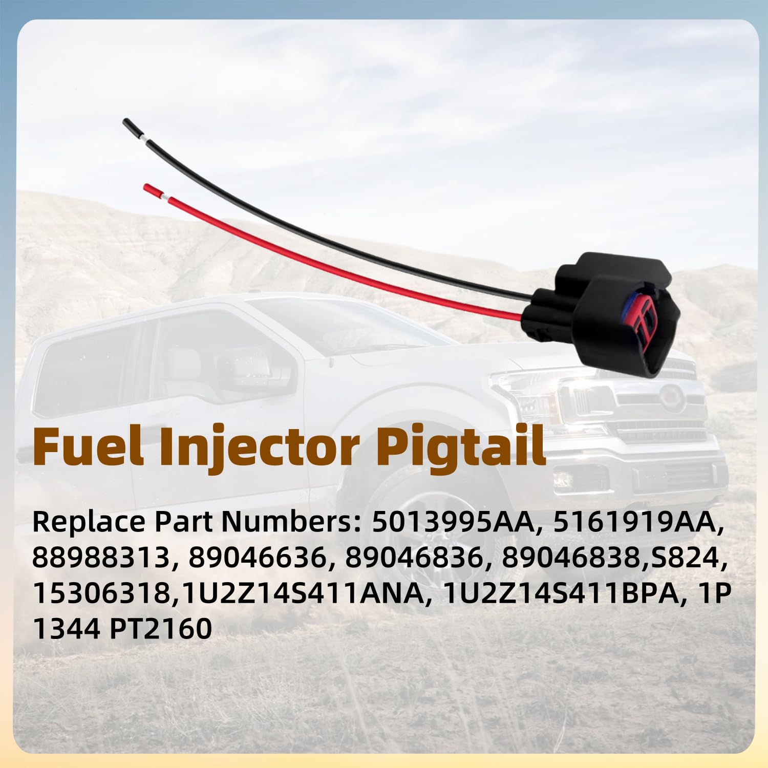 10 Pcs EV6 Fuel Injector Pigtail Connector Plug Wire 5013995AA Replacement for Ford Mustang F250 Replacement for Crown Victoria 1999-2011