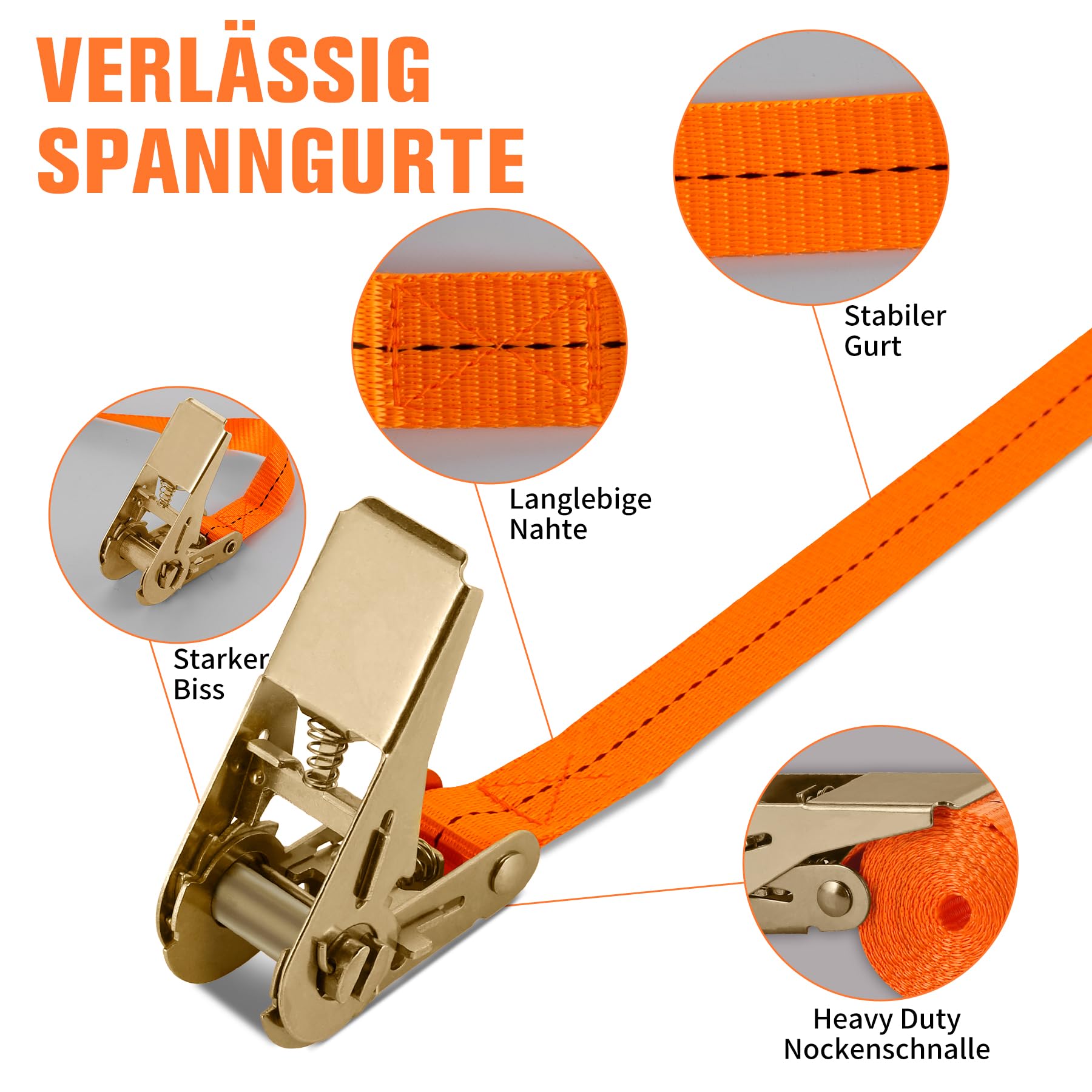 Kit Cinghie A Cricchetto Ancoraggio 4 Pezzi, Resistenza - Foto 3