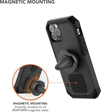 Rokform Magnetic Vent Phone Mount, Super Grip Clip (Black)