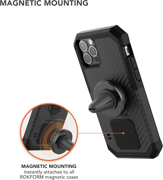 Rokform Magnetic Vent Phone Mount, Super Grip Clip (Black)