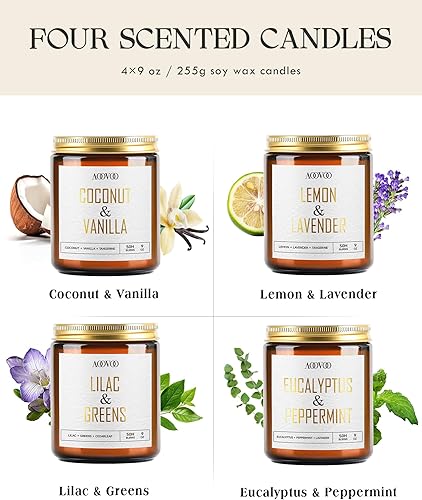 Miniatura 136 de AOOVOO Velas de canela de manzana, velas perfumadas de 9 onzas, vela de aromaterapia, vela de soja para el hogar