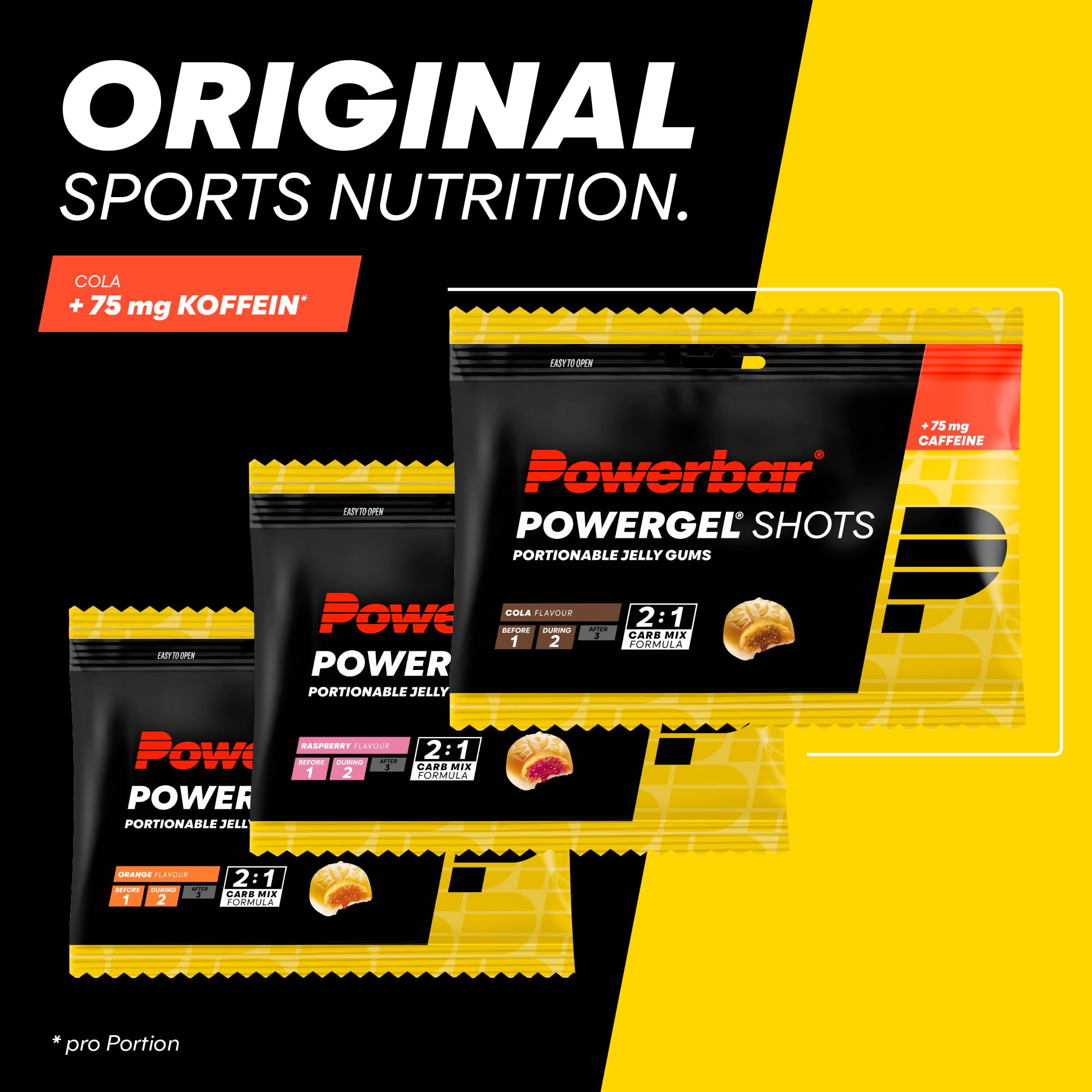 Powerbar - PowerGel Shots - Cola - 24x60g - High Carb Energie Gummis - 75mg Koffein