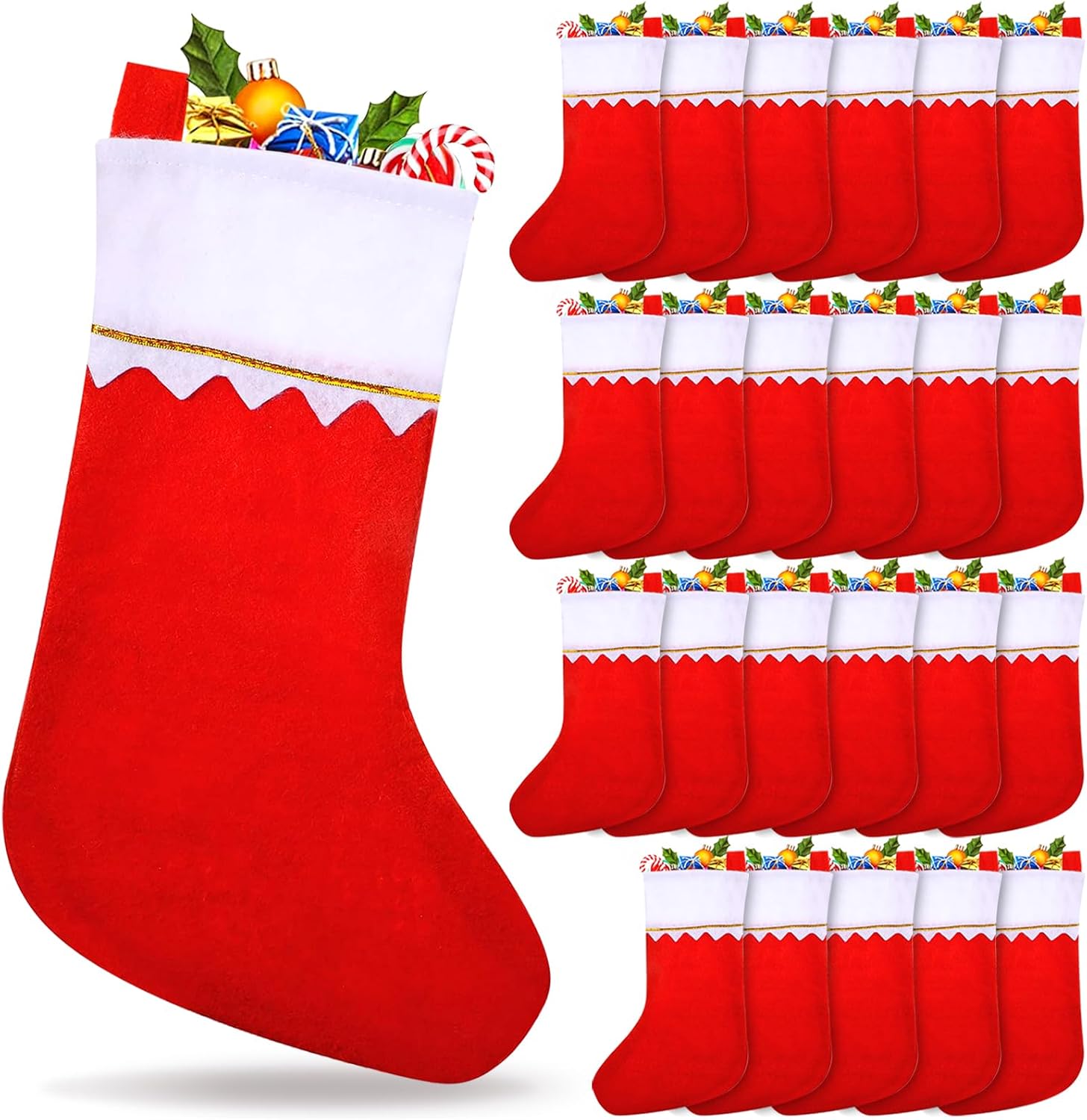 24pcs Christmas Stockings Bulk Felt Christmas Stockings 13. Christmas Stocking In Bulk