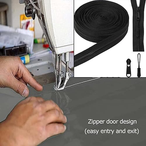 Miniatura 5 de Lona de PVC con cremallera, ojales de lonas, resistente, impermeable de PVC transparente, cubierta de lona de polietileno de vinilo transparente,