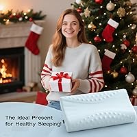 Vista 6 de Almohada de Contorno de Espuma Viscoelástica - Almohada Cervical Refrescante para Dormir - Diseño Ergonómico Patentado de 2 Alturas Almohada