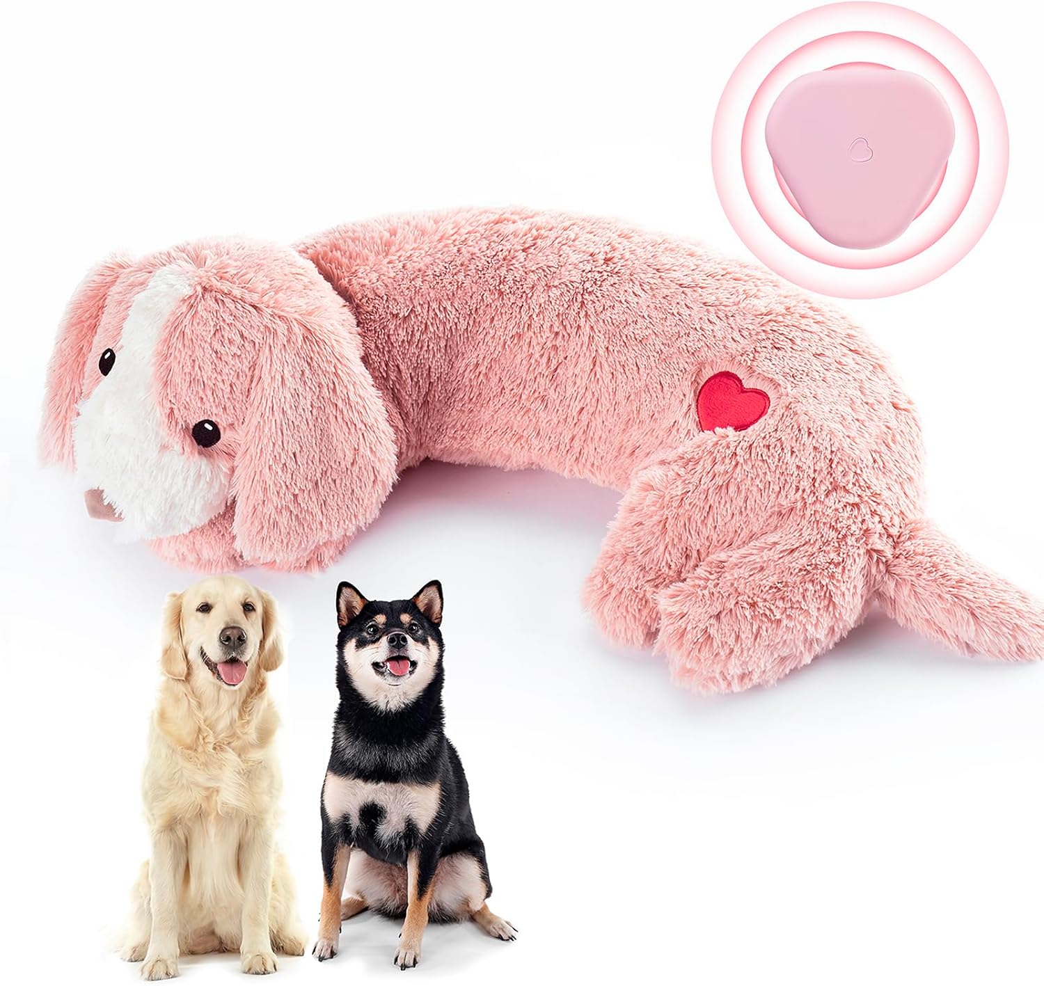 Heartbeat - Juguete de peluche para cachorros con latido del corazón para ayudar a calmar el perro, juguete para aliviar la ansiedad de las