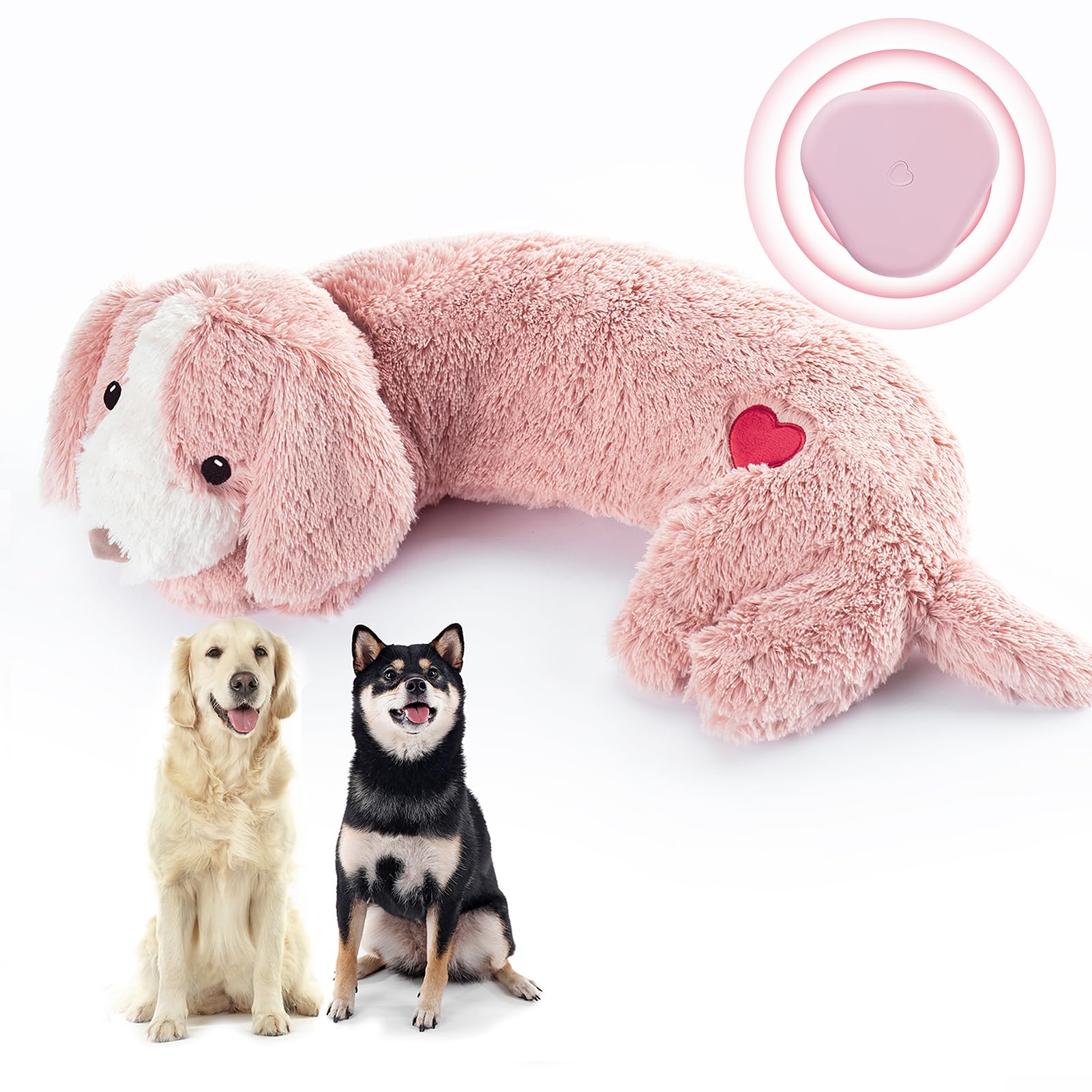 Moropaky Heartbeat Toy Puppy Heartbeat Stuffed Toy for Dog Calming Aid, Heartbeat Puppy Toy for Pets Anxiety Relief, Dog Comfort Toy for Behavioral