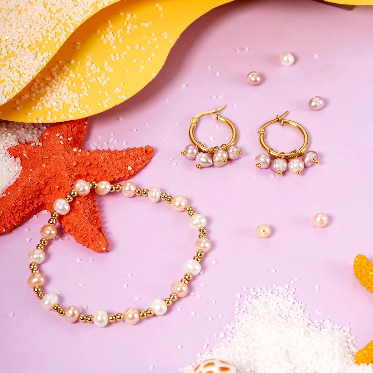 Beadthoven 45pcs Mix Pearl Beads 4-6mm Natural Cultured Freshwater Pearls for Jewelry Making Boho Beads Irregular Genuine Pearls for Bracelets Necklace Earrings Anklet DIY Hole 0.5mm - Image 5