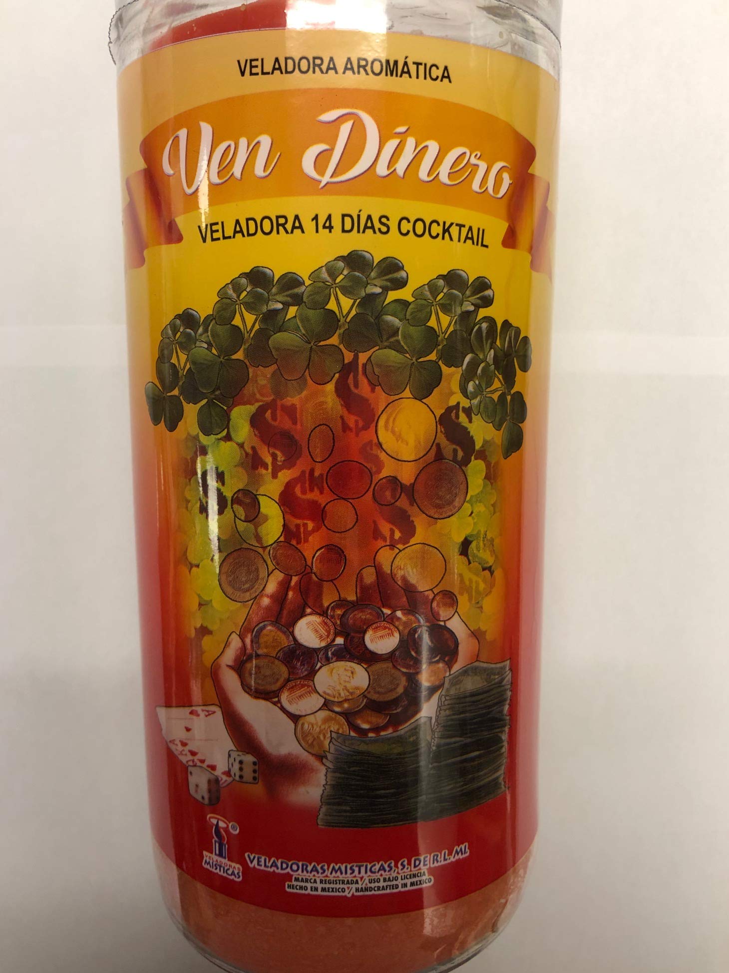 Money Drawing (Ven Dinero) 14 Day Prepared Scented Candle in Glass