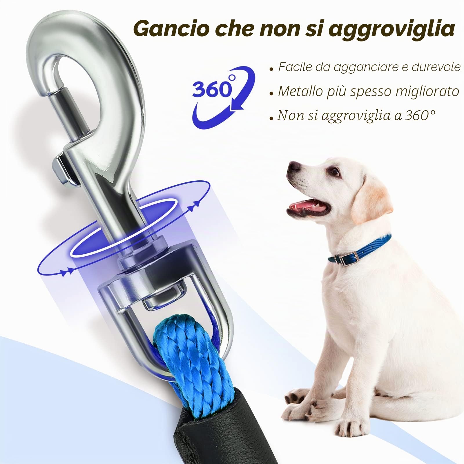 Lynxking - Guinzaglio a scacchi lungo per cani, con comoda maniglia, resistente, per cani di taglia piccola, media e grande (9,1 m x 3/8", blu)