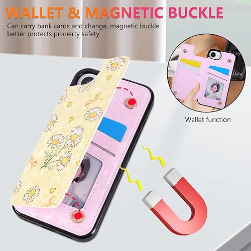 Miniatura 60 de UEEBAI Funda tipo cartera para iPhone 15 Pro Max con tarjetero, cubierta de cuero PU con soporte, bloqueo RFID, doble cierre magnético, relieve de