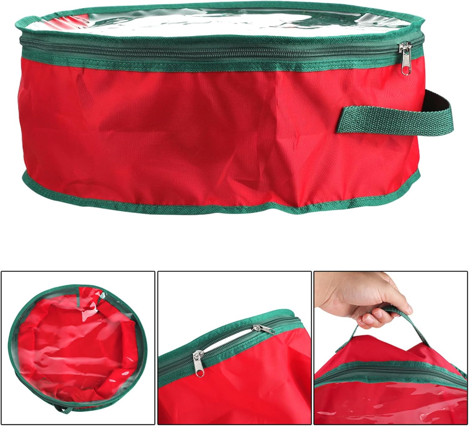 Wreath Bag,Christmas Organizer with Clear Window,Oxford Cloth Wreath Storage Containers | for Easter Holiday Party Events Wedding Decorations Ornaments Home Garage