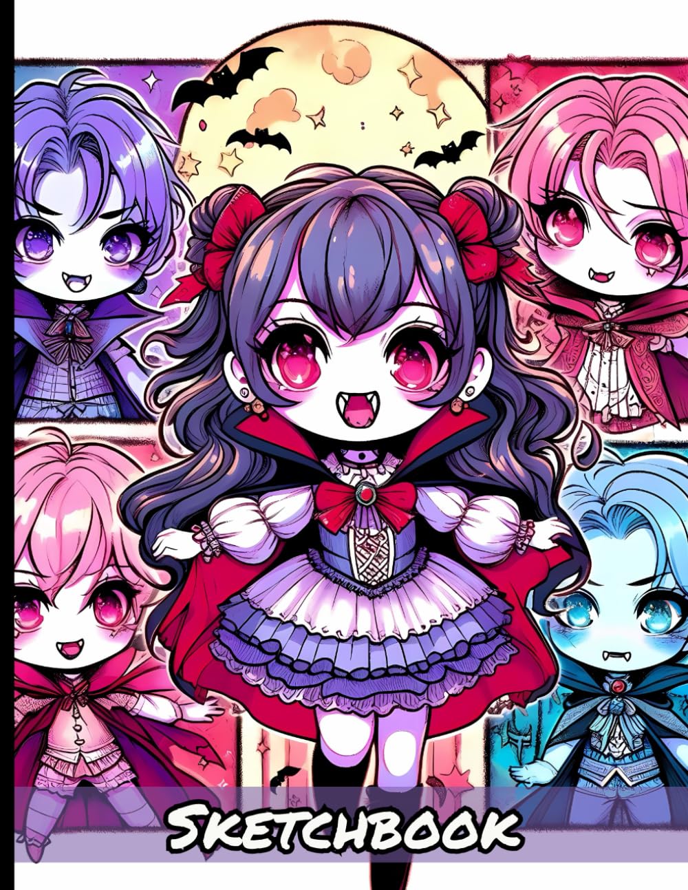 Kawaii Vampire Sketchbook: Personal Artist Book for Drawing Sketching Doodling | Kids Teens Adults Appropriate