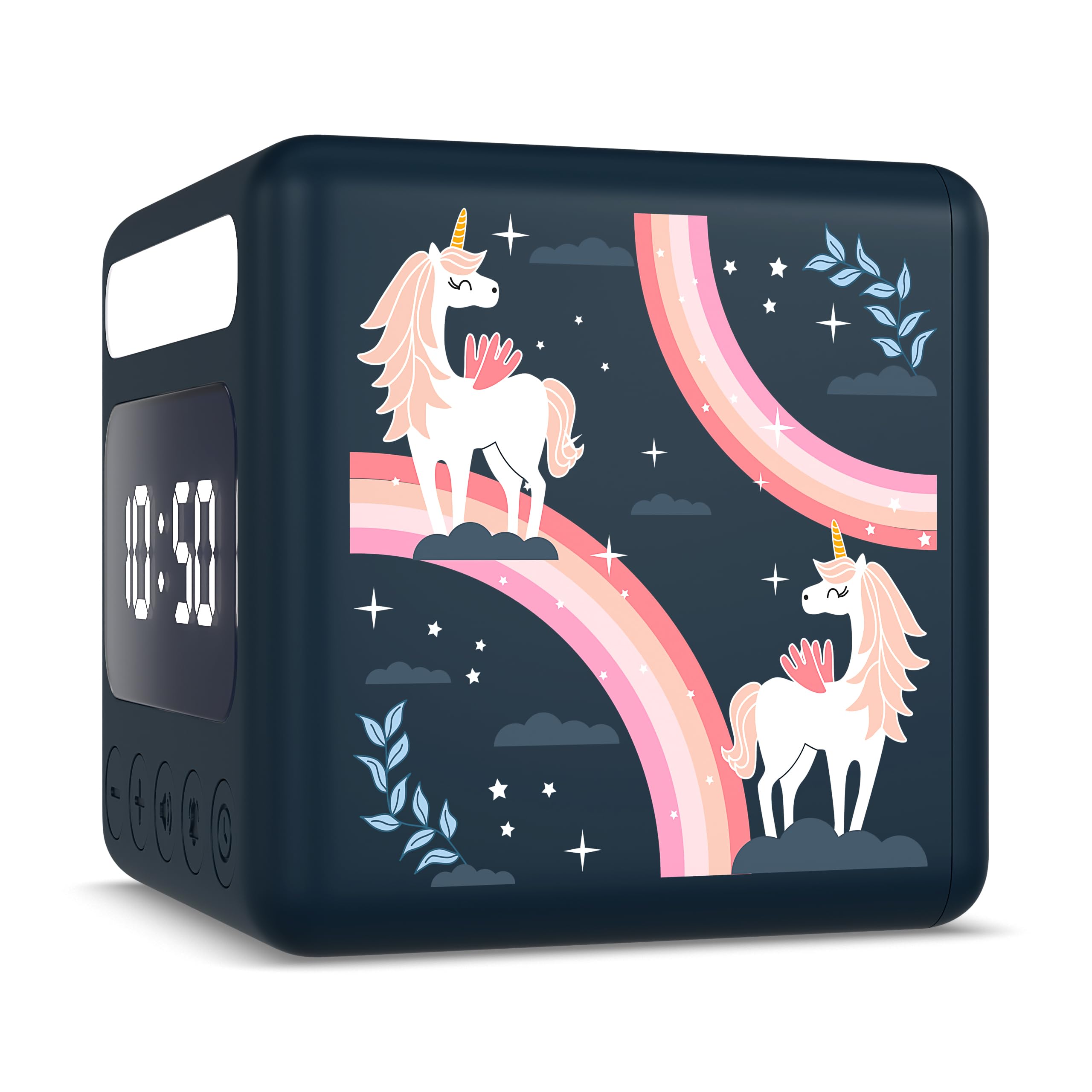 Cander Berlin MND 4010 M Réveil silencieux pour enfant avec lumière licorne snooze éclairage sans tic-tac Écran LCD pour chambre d'enfant fille