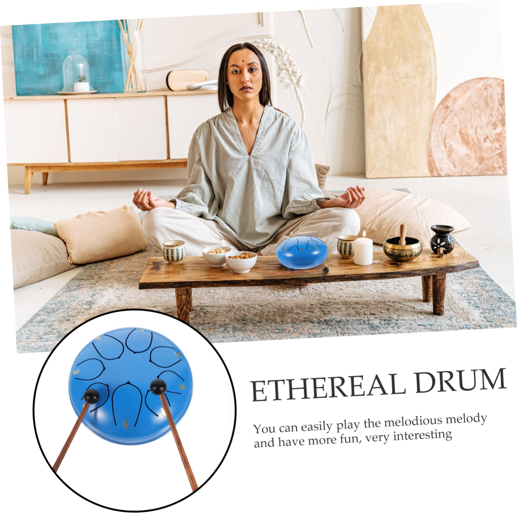 VICASKY Lengua Etéreo de Mano para Yoga de Instrumentos de Percusión Color Vibrante para Principiantes y Prácticas de Meditación