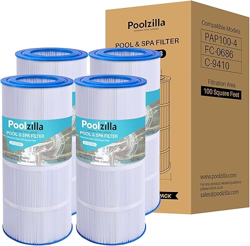 Poolzilla Repuesto para filtro de piscina Pentair CC100, CCRP100, PAP100, PAP100-4, Unicel C-9410, R173215, Filbur FC-0686, 59054200, 160316,
