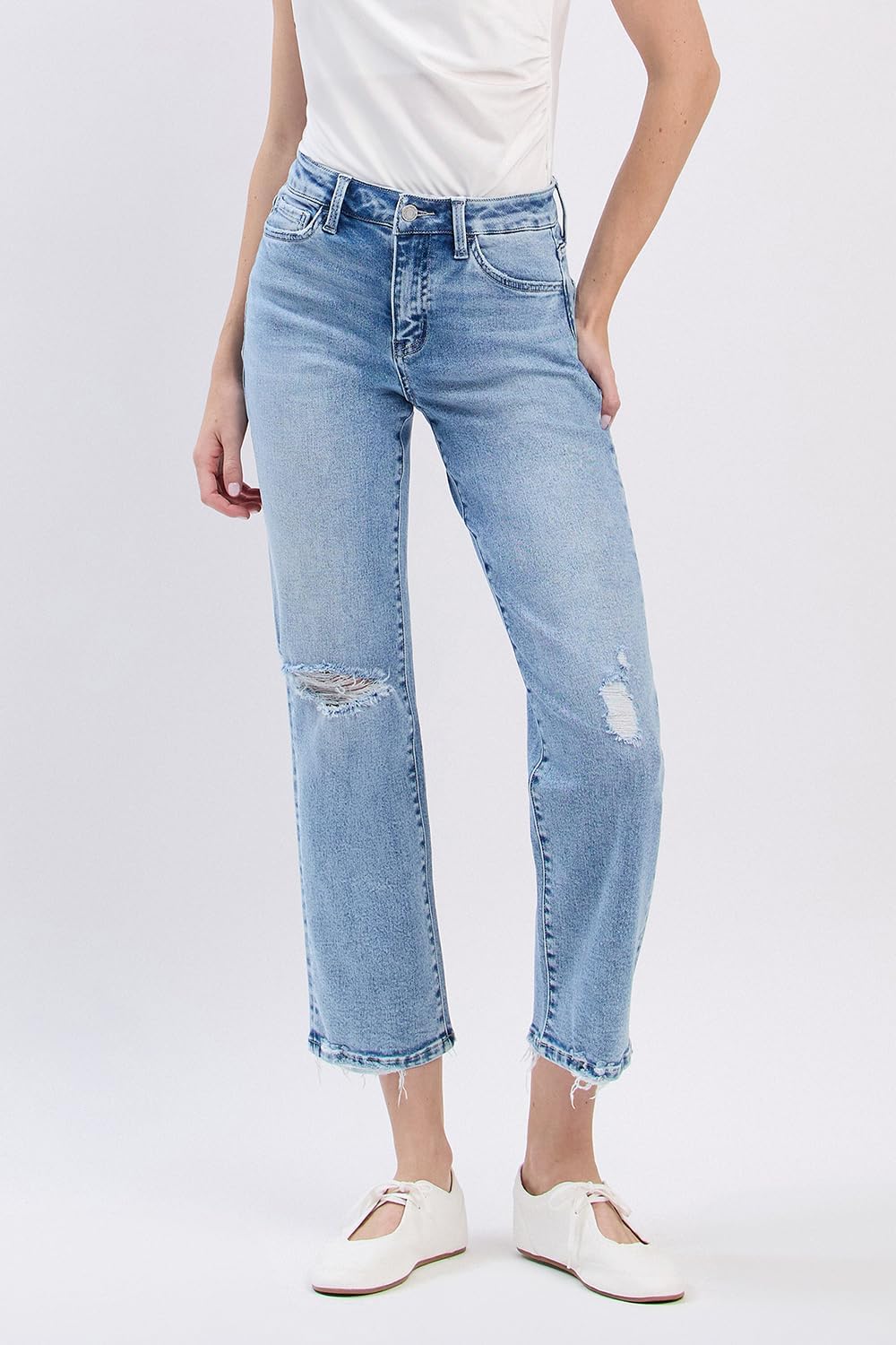 VERVET High Rise Ankle Straight Jeans T6525