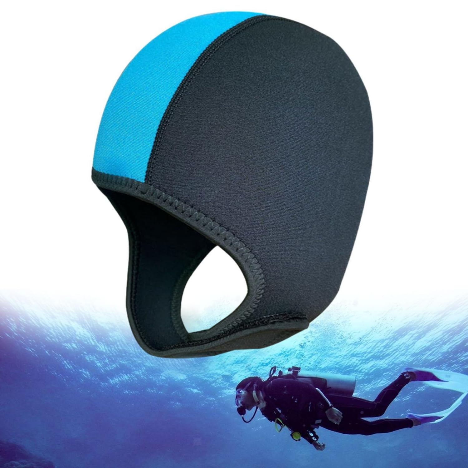 ZCCO Capuche De Plongée Sous-marine En Néoprène De 3 Mm/5 Mm, Durable, Extensible, Pour Le Surf, La Plongée Avec Tuba, Le Kayak, La Voile, Le Canoë, Les Sports Nautiques (3 Mm, S