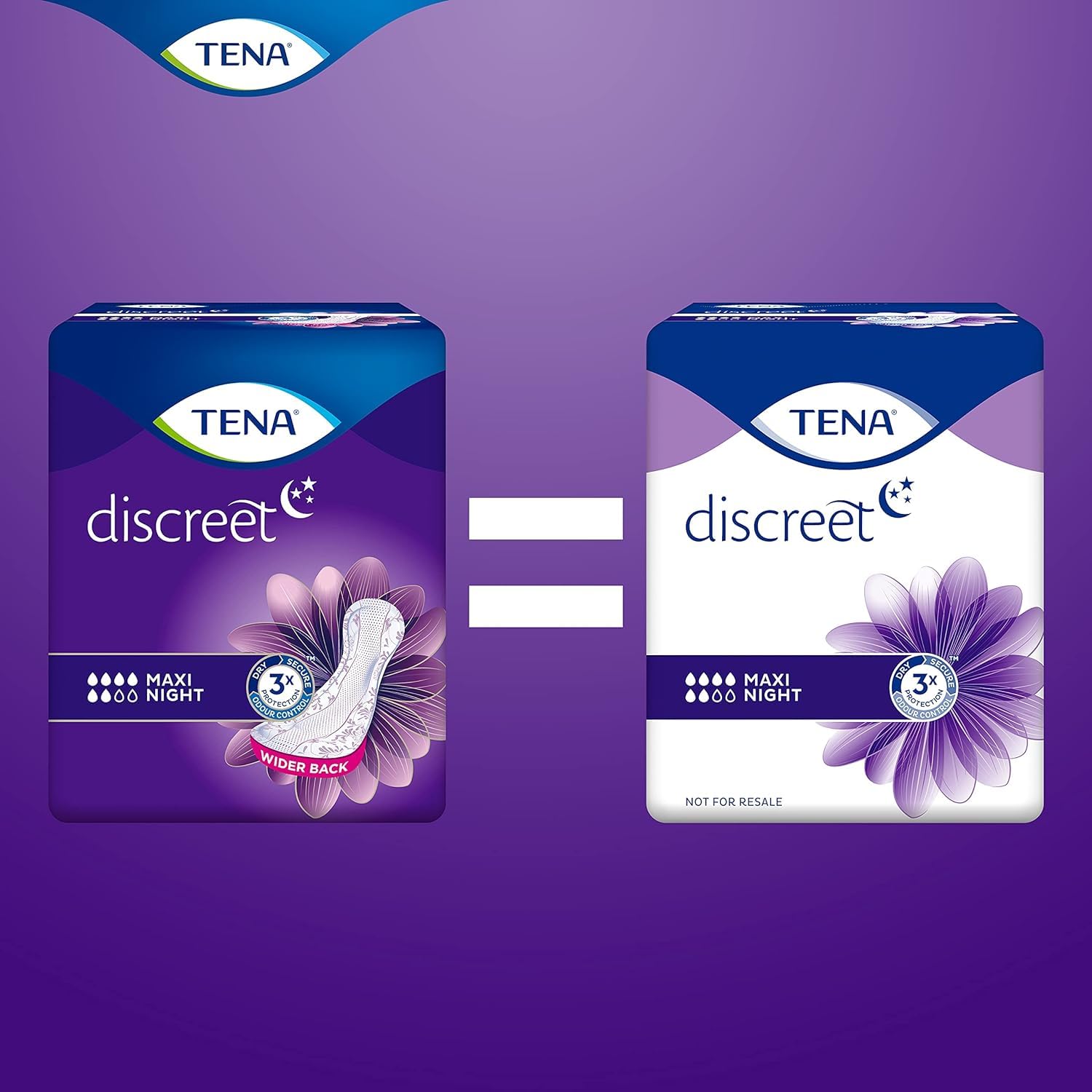 TENA Day & Night bundle - TENA Discreet Extra 6x12 - Compresas Absorbentes para Incontinencia (72 en total) + TENA Discreet Maxi Night 8x6 Compresas Absorbentes de Noche (48 en total)