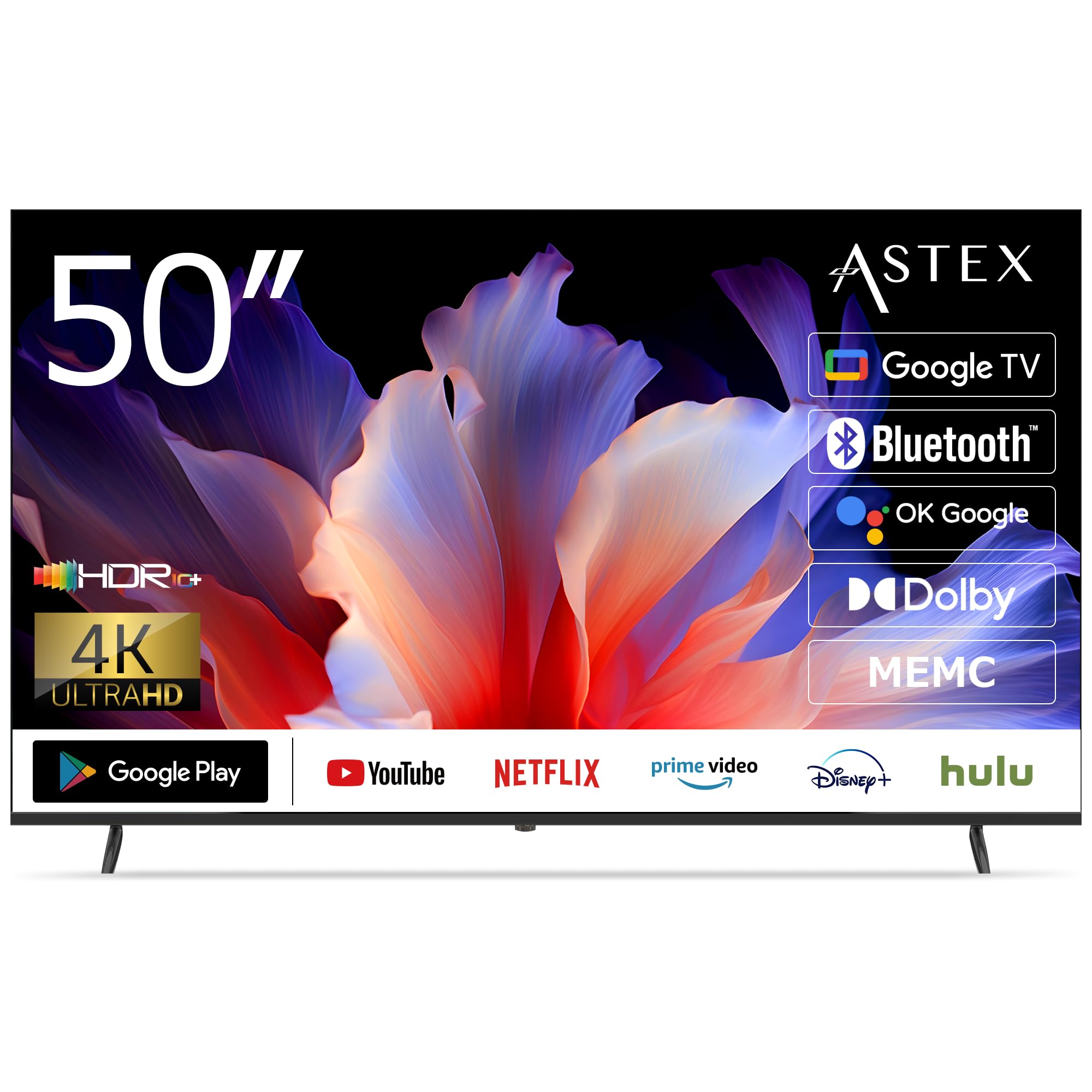 Amazon | ASTEX チューナーレステレビ 4K 50インチ Google TV Wi-Fi 