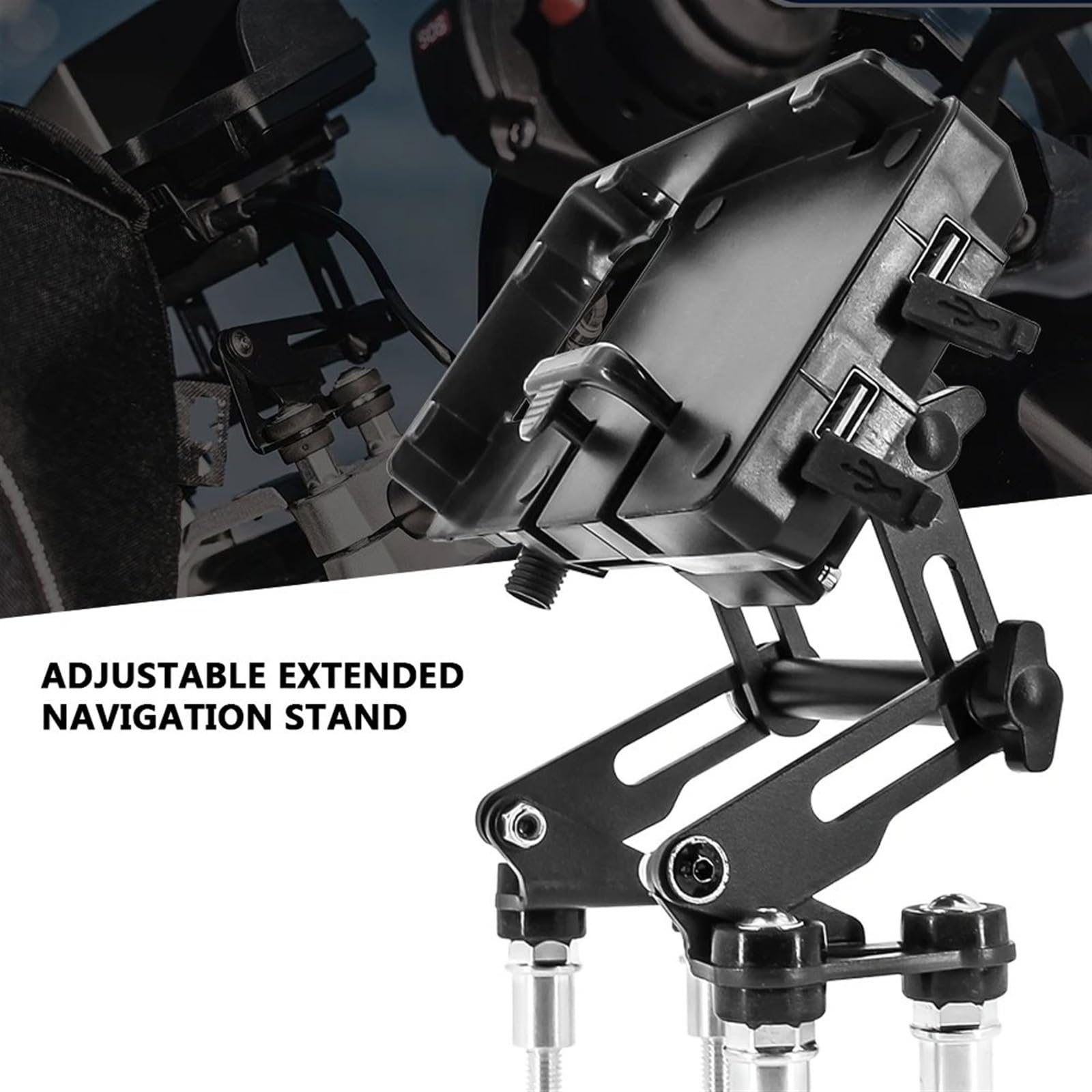 FFOCCO Porte Telephone Moto pour BMW F700GS, F800GS, F650GS, G650X, Support Plaque Navigation GPS pour Téléphone Portable Moto Support D'extension Réglable Support Téléphone Moto(Set B)