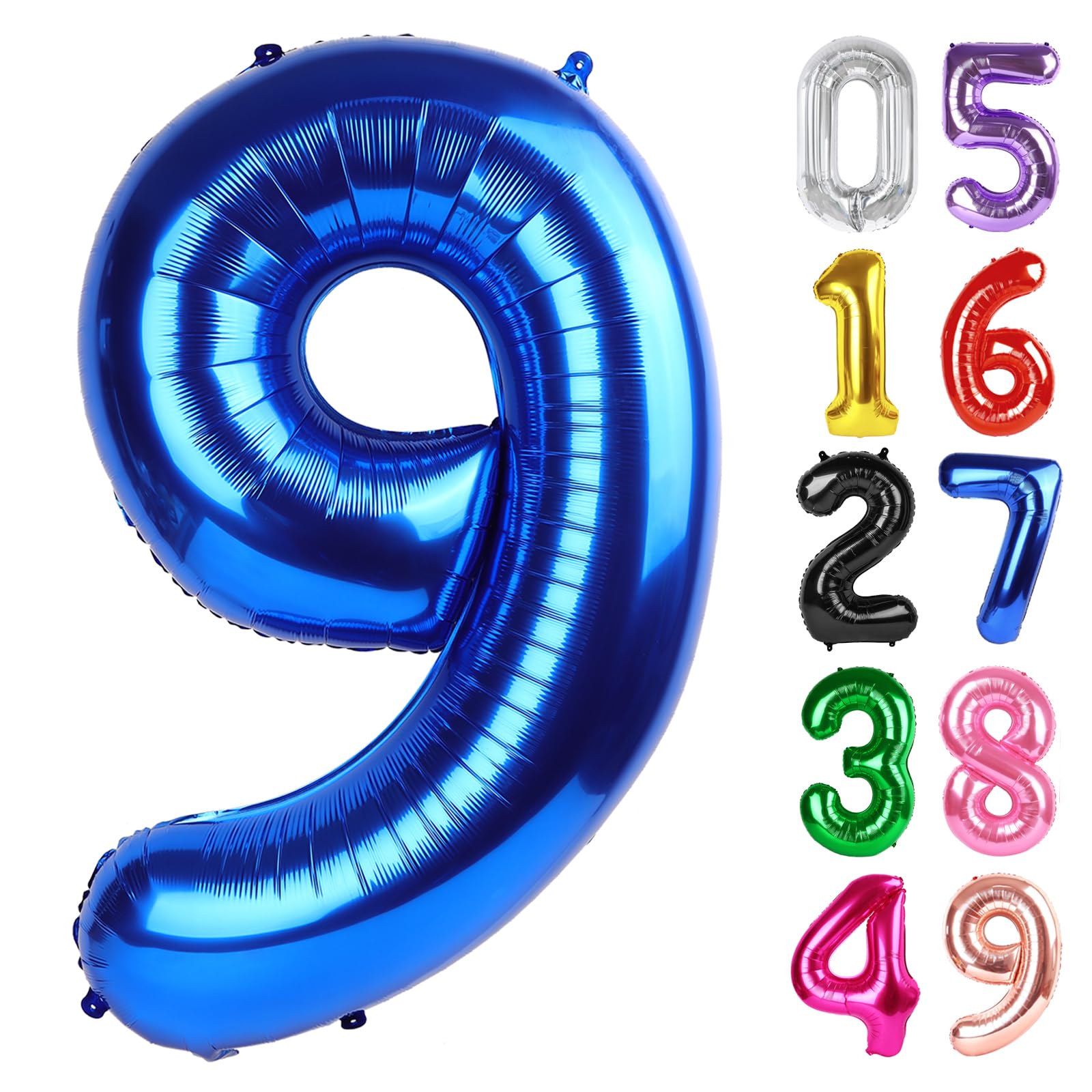 Navy Blue Number 9 Balloon 40 Inch, 9th Birthday Decorations Men Women