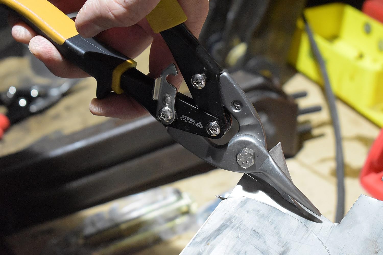 BRILLIANT TOOLS BT067202 Hebel-Blechdurchgangsschere, gerader Schnitt [Powered by KS TOOLS]
