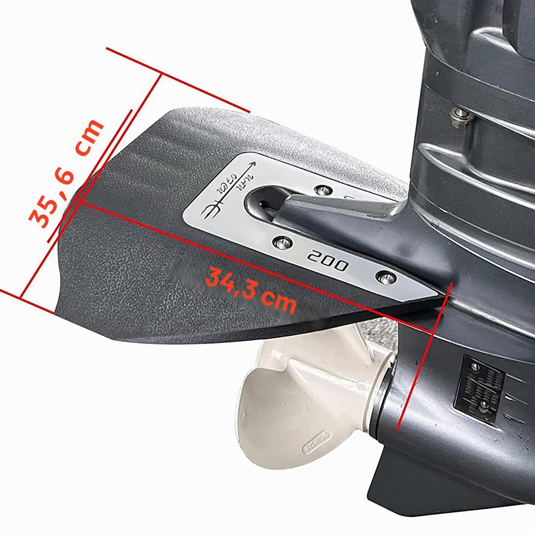 Marine Outboard Hydrofoil Stabilizer Boat Sport-200 Whale Tail Design Compatible with 8HP to 40HP Engines from Mercury Yama-ha Johnson Evinrude Hon-da Suzu-ki & More Brands