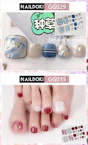 Miniatura 4 de Calcomanías de uñas, 12 hojas x 22 piezas de tiras de esmalte de uñas de gel autoadhesivas para mujeres y niñas