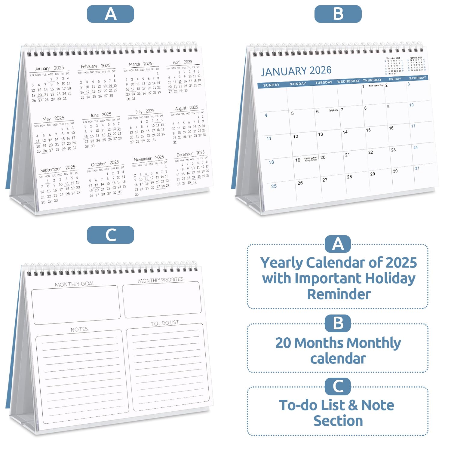 Mom Family Organizer 2025-2026 Academic Year Desk Calendar - 18 Month  Planner With Stickers 2025-2026 Academic Year Planner