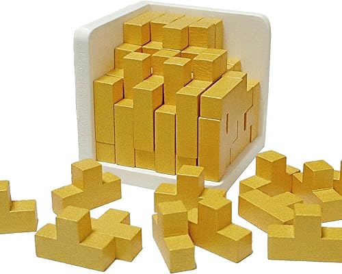 Miniatura 9 de Rompecabezas de madera 3D rompecabezas de madera en forma de T, rompecabezas de lógica, rompecabezas educativo para niños y adultos (negro)