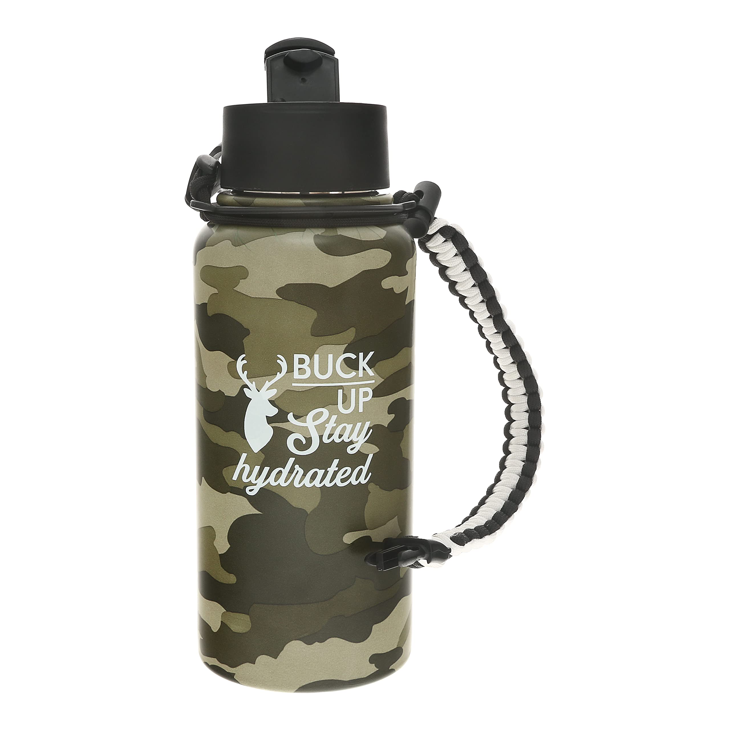 Edelstahl-Trinkflasche "Livin' The River Life" – 900 Ml, Hält 12h Kalt, Mit Paracord-Griff