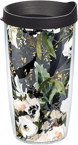 Tervis Kelly Ventura - Vaso aislado de doble pared con aislamiento de flores de anémona hecho en Estados Unidos mantiene las bebidas frías y disponible en Yaxa Peru