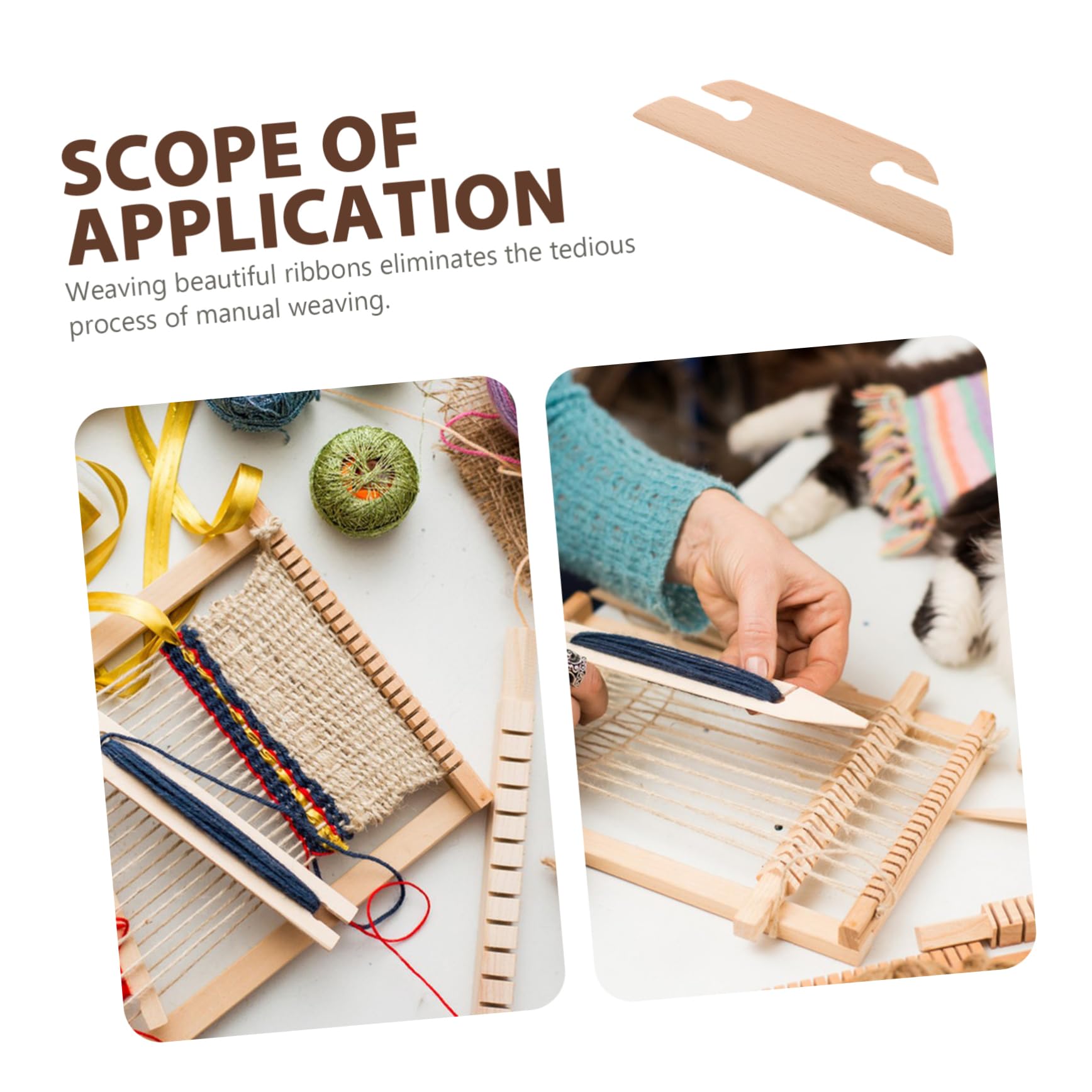VILLFUL Holz Häkelshuttle - Webwerkzeug Für Gurtband & Handarbeiten