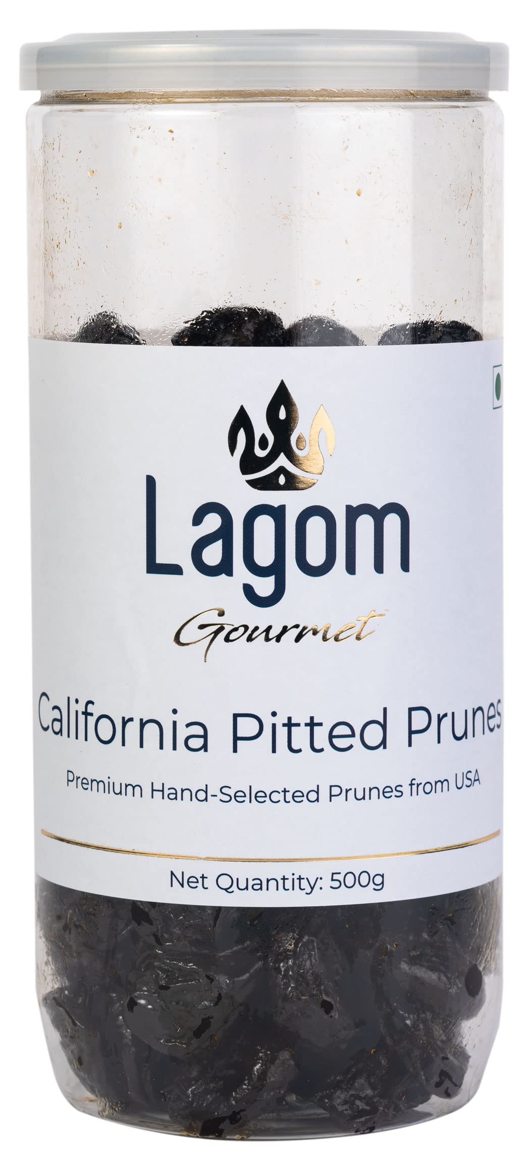 Lagom Gourmet California Pitted Prunes 500g | Dried Plums | No Added Sugar | Gluten Free | Vegan | Plant Based | Non GMO | Prunes Dry Fruit