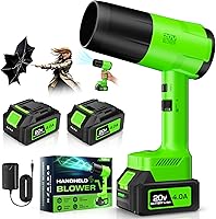 YOOVL Cordless Leaf & Snow Blower, Handheld 20V with 2x4.0Ah Batteries, 6 Speeds, Lightweight for Lawn, Patio, Yard Cleanup