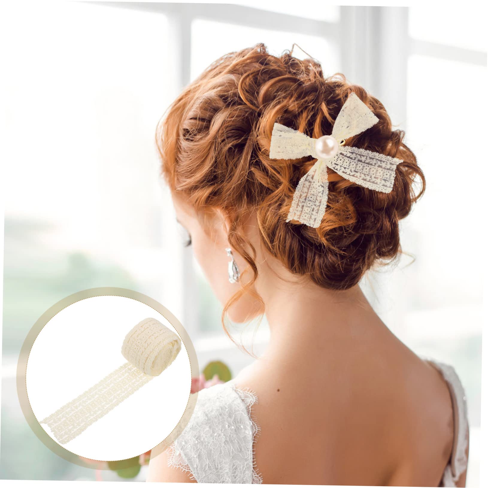 STOBOK 3rollos Ribete De Encaje Decorativo Bordado Para Manualidades Metros Accesorios Para Diademas y Ropa Material Resistente y Elegante Para