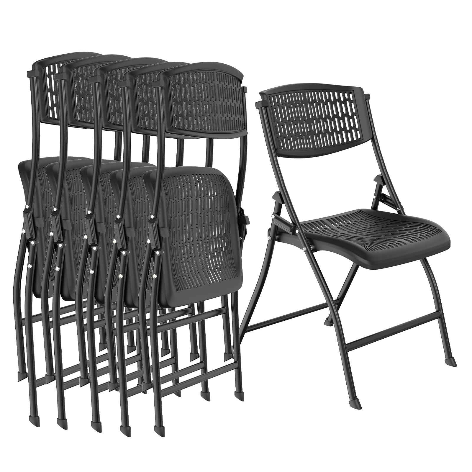 Utlenianie 6pcs Silla Plegable, Sillas Plegables Comedor, Silla De Plástico Plegable, Silla Plegable Salon, Sillas Exterior, Ideal para Cocina, Comedor, Salón, Dormitorio, Oficina (6)