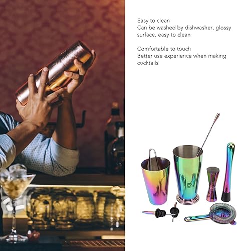 Miniatura 3 de Juego de coctelera Boston Shaker Colador Bar Jigger, Cuchara de bar de acero inoxidable 304 Preservación de calor Coctelera Jigger Set Mezclador de