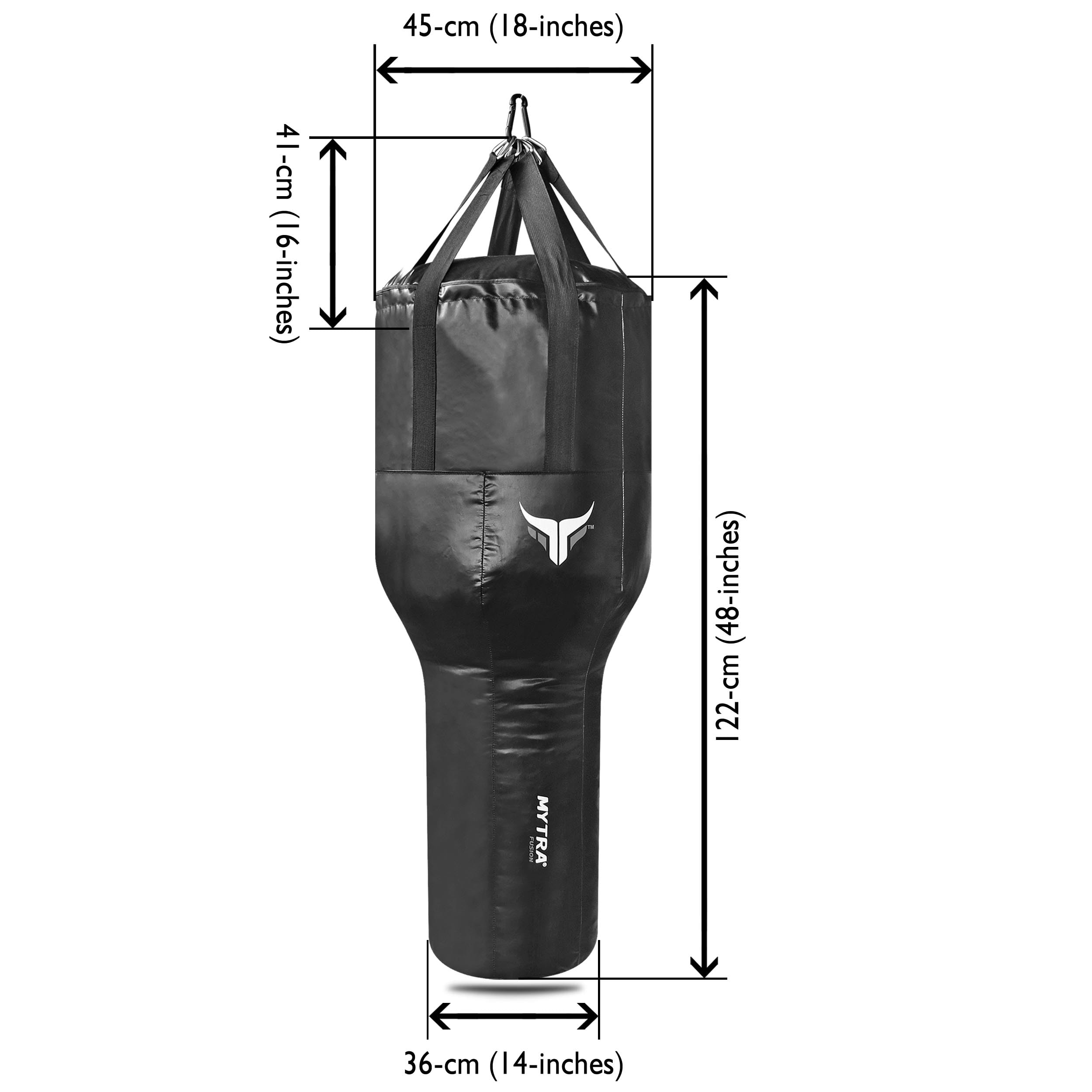 Mytra Fusion Uppercut Saco de Boxeo sin Relleno 4 pies para Boxeo MMA Artes Marciales Kickboxing Negro