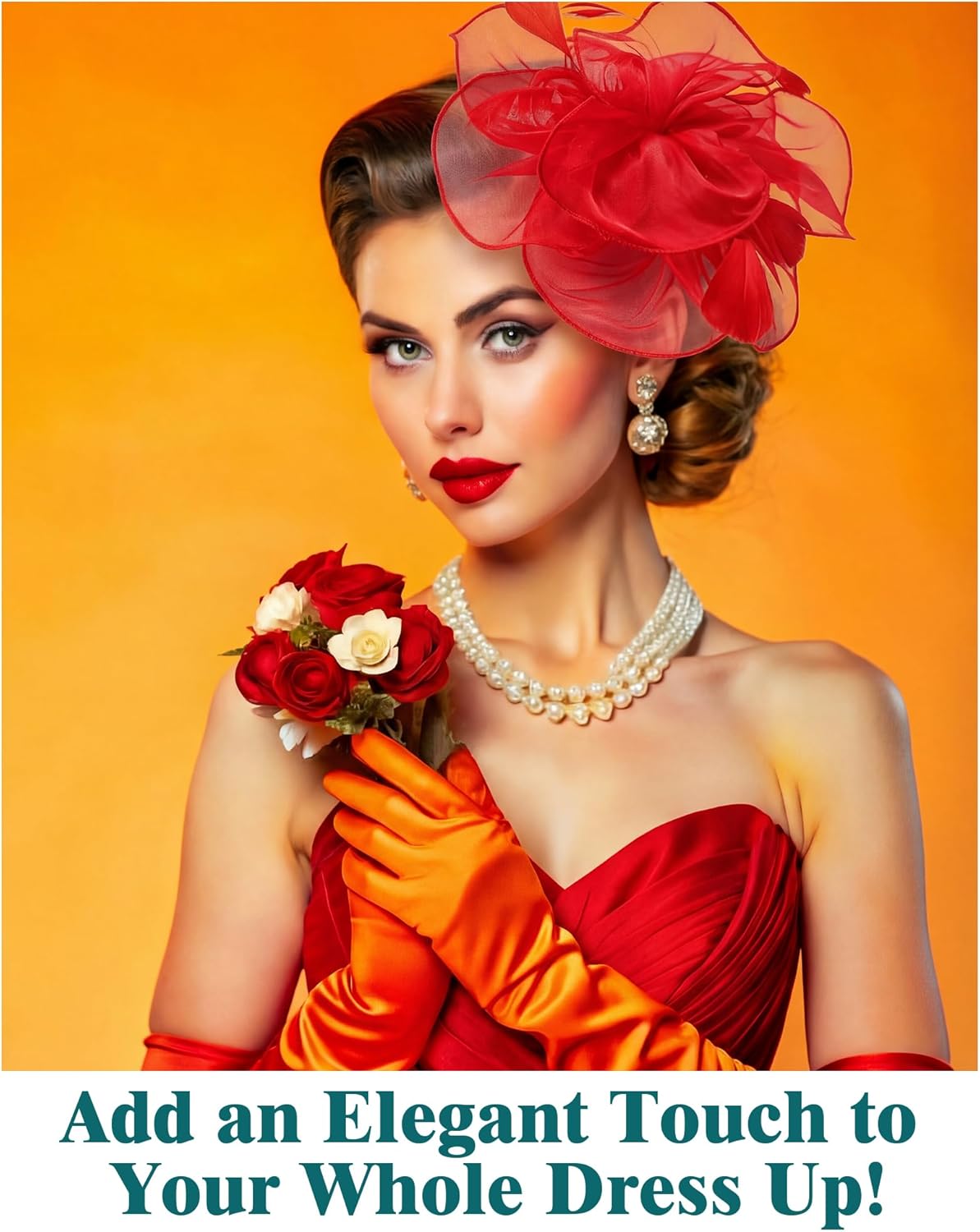 12 Pcs Fascinators Hats Tea Party Headwear with Veil Vintage Feathers Pearl on a Headband or a Clip for Girls and Women - Image 6