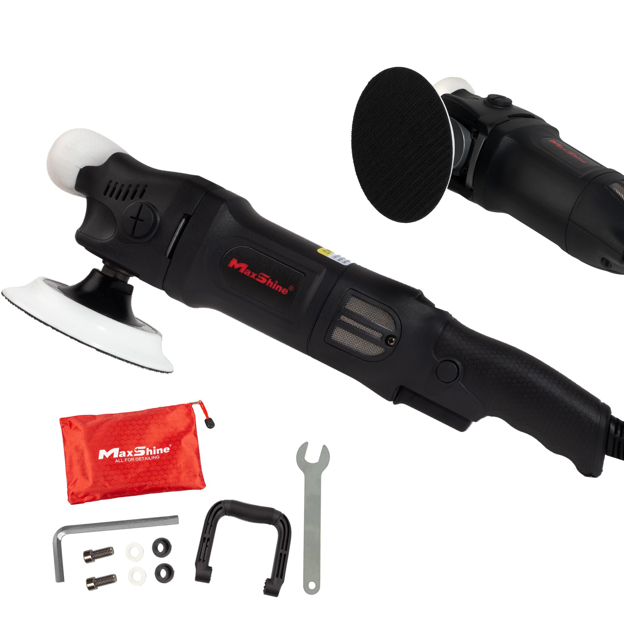 Maxshine M1000 Rotary Polisher | 1000W Motor, 5” Backing Plate, 6-Speed, 5/8” Thread | Auto, Boat & Marine Detailing Buffer for Paint Correction, Swirl & Scratch Removal, Glossy Finish