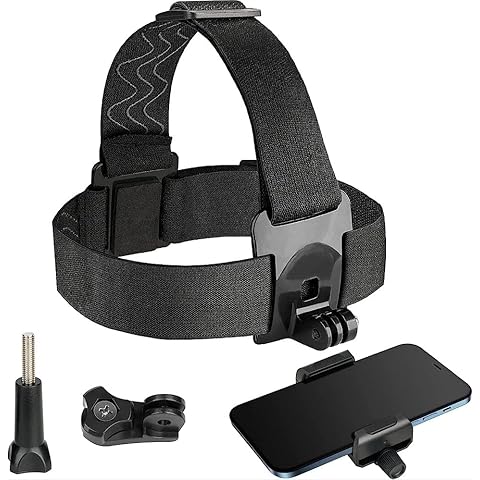 Designus 3 in 1 Mobile Phone, Camera, Action Cam Head Mount Harness Strap Holder Band, Used for Sports, Capture Best Moments Cover