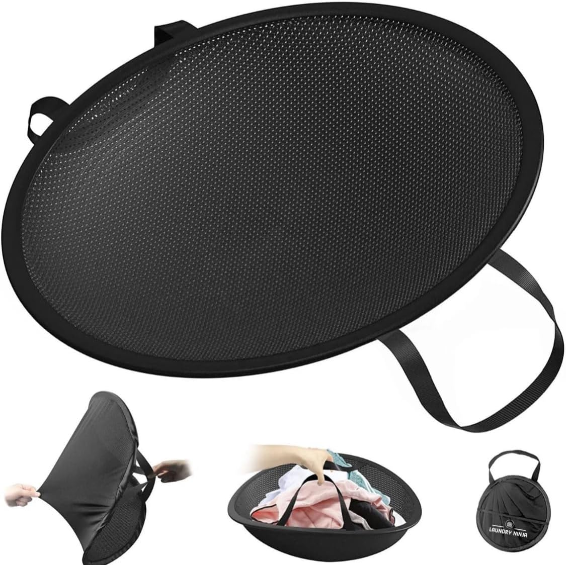 "Laundry Ninja Stitch Pop-Up Laundry Hamper: Space-Saving and Flexible Collapsible Hamper with Handles for Ultimate Clothes Management, space saving laundry hamper, Flexible laundry basket with